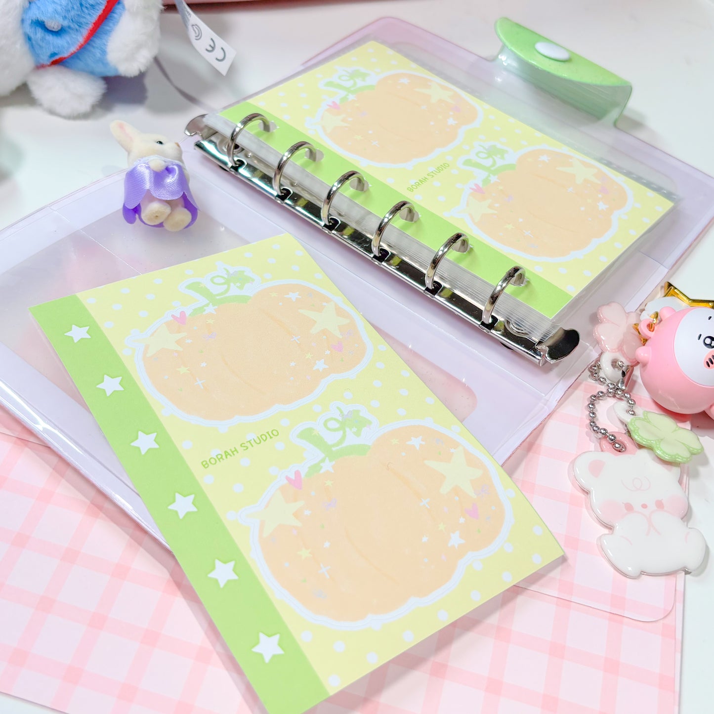 [Borah Studio] A7 Pumpkin Memo Sticker Pack (3 Sheets)