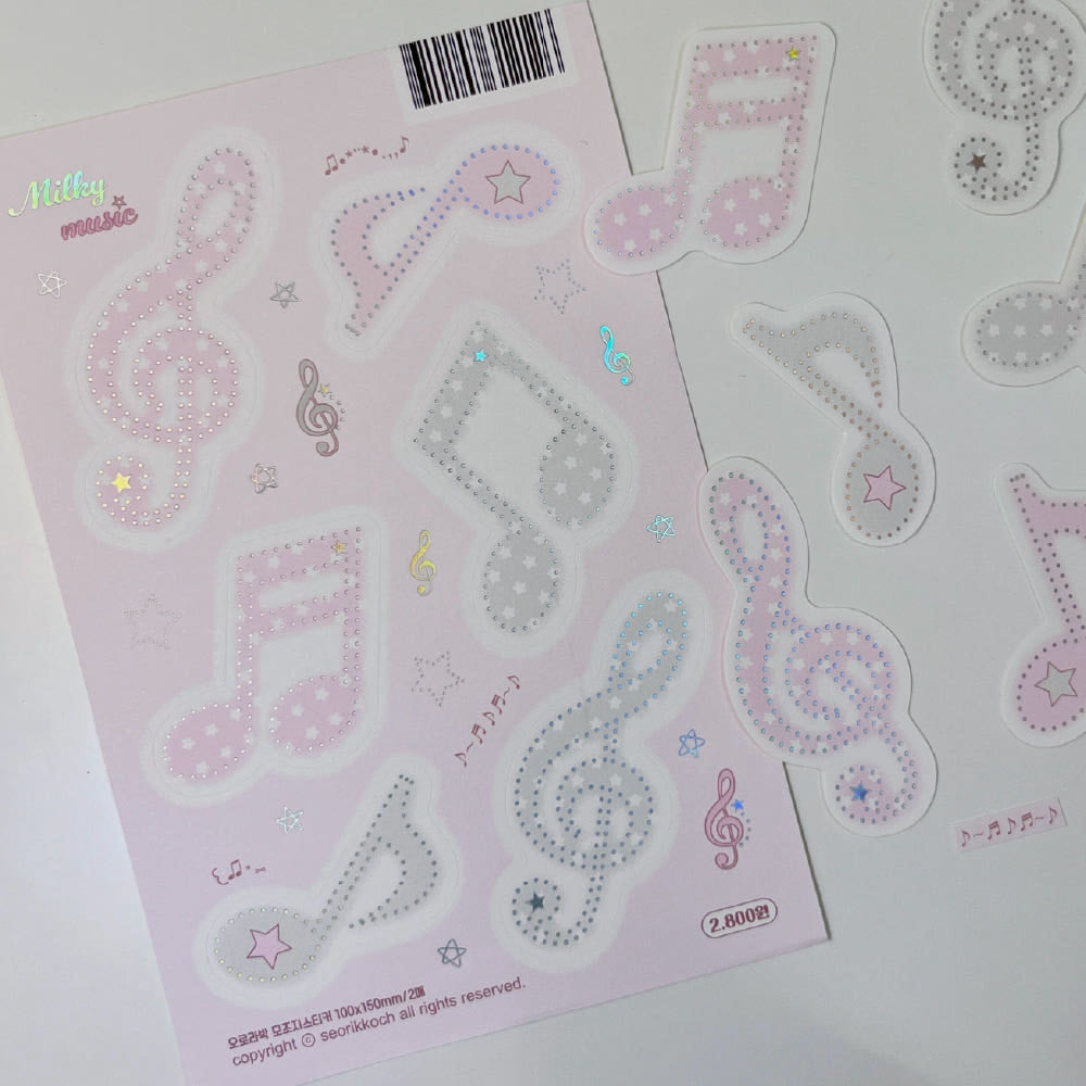 [Seorikkoch] Holographic Aurora Memo Sticker Set (2 Sheets)