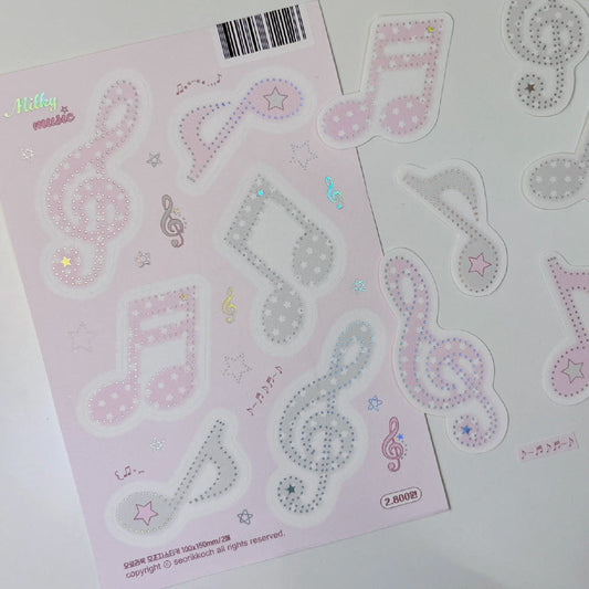 [Seorikkoch] Holographic Aurora Memo Sticker Set (2 Sheets)