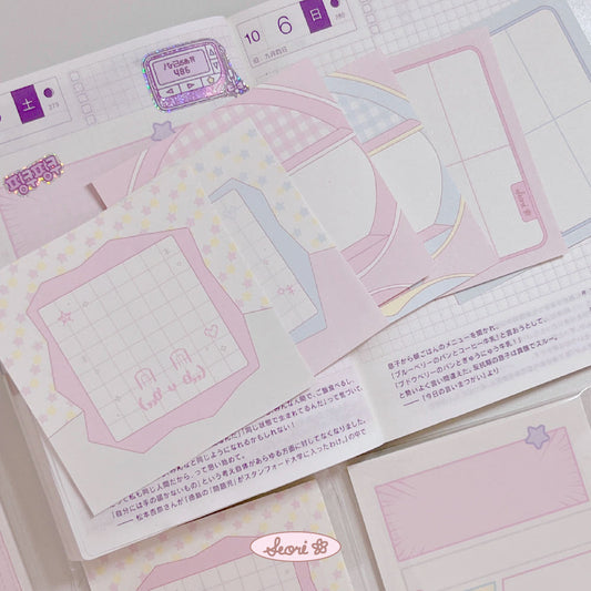 [Seorikkoch] Squares are Cute: Pink Toy Memo Sticker Set