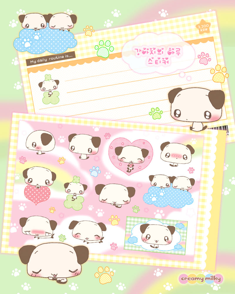 [Creamy Milky] Puppy's Day Deco Sticker Sheet