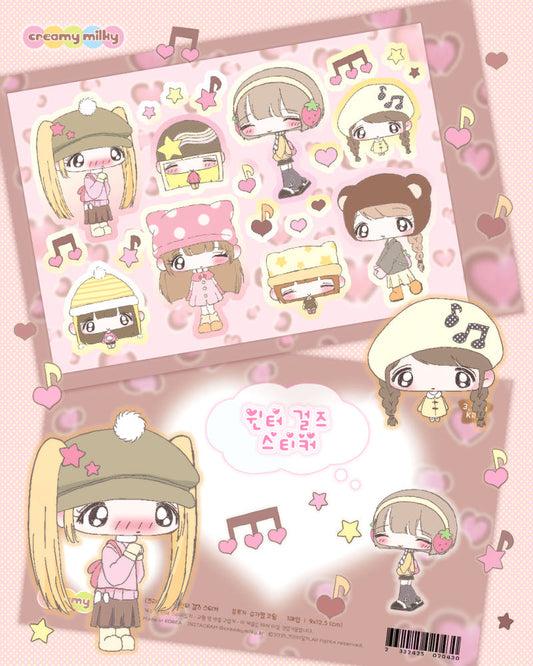 [Creamy Milky] Winter Girls Deco Sticker Sheet