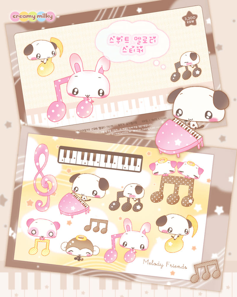 [Creamy Milky] Sweet Melody Deco Sticker Sheet