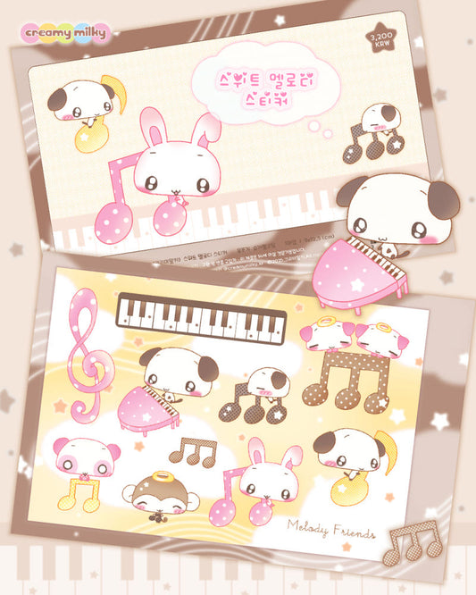 [Creamy Milky] Sweet Melody Deco Sticker Sheet