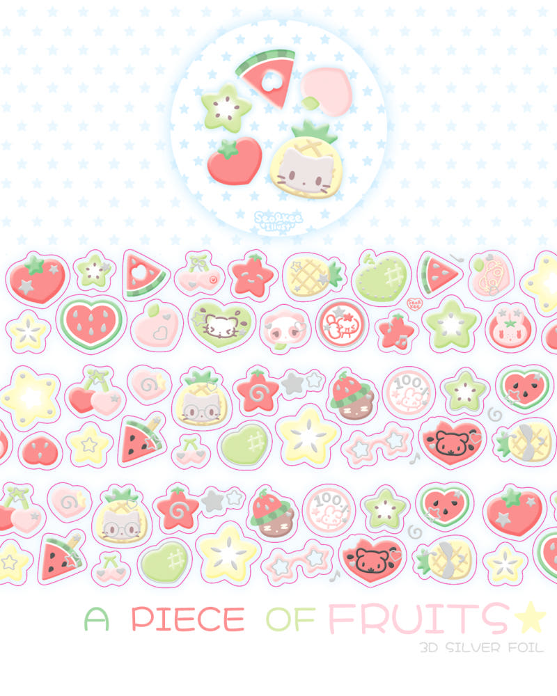 [Seolkee] A Piece of Fruits 30mm Clear Foil Kiss Cut Tape