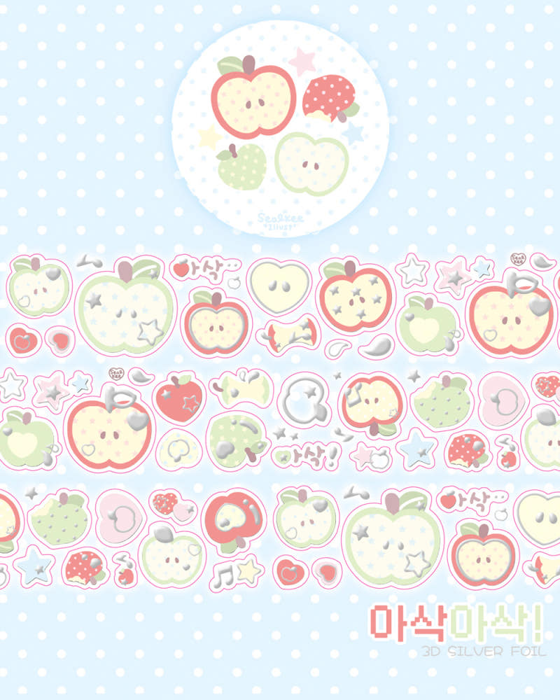 [Seolkee] Crunch Crunch 30mm Clear Foil Kiss Cut Tape