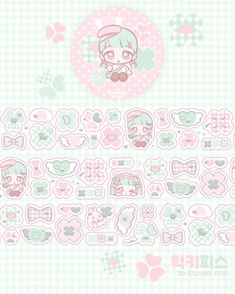 [Seolkee] Lucky Peace 30mm Clear Foil Kiss Cut Tape