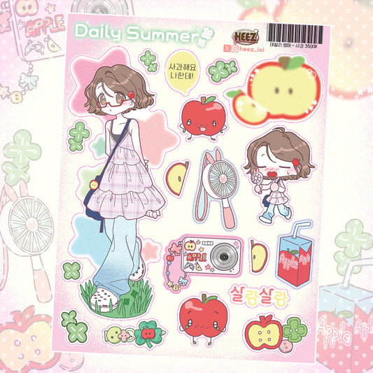 [Heez] Daily Summer - Apple Sticker Sheet