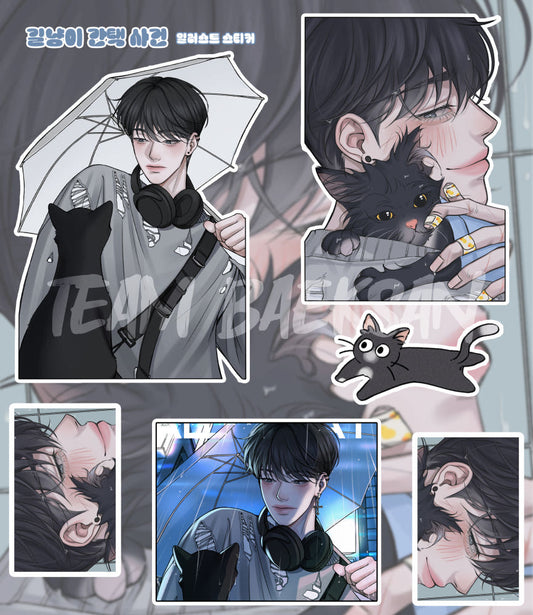 [Team Baeksan] Naengtaksa Illustration Stray Cat Selection Sticker Sheet