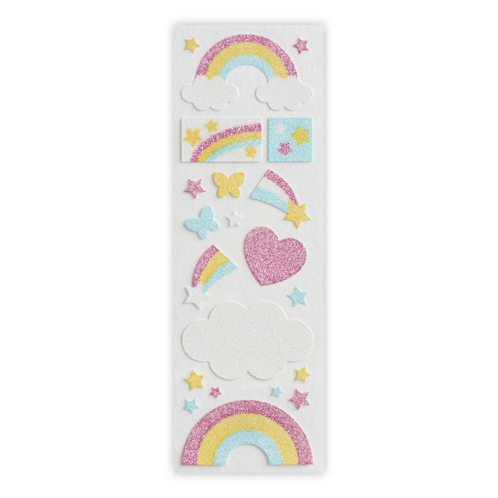 [A Scoop of P] Sand Rainbow Glitter Deco Sticker Sheet