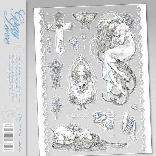 [Gyeol] Gray Love Sticker Sheet