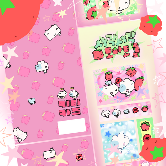 [Kittikaz.z] Tomato Square Frame V1 Deco Sticker Sheet