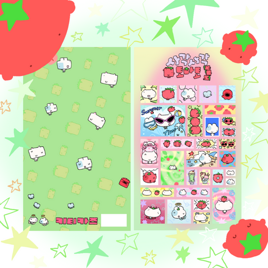 [Kittikaz.z] Tomato Square V2 Deco Sticker Sheet (Copy)