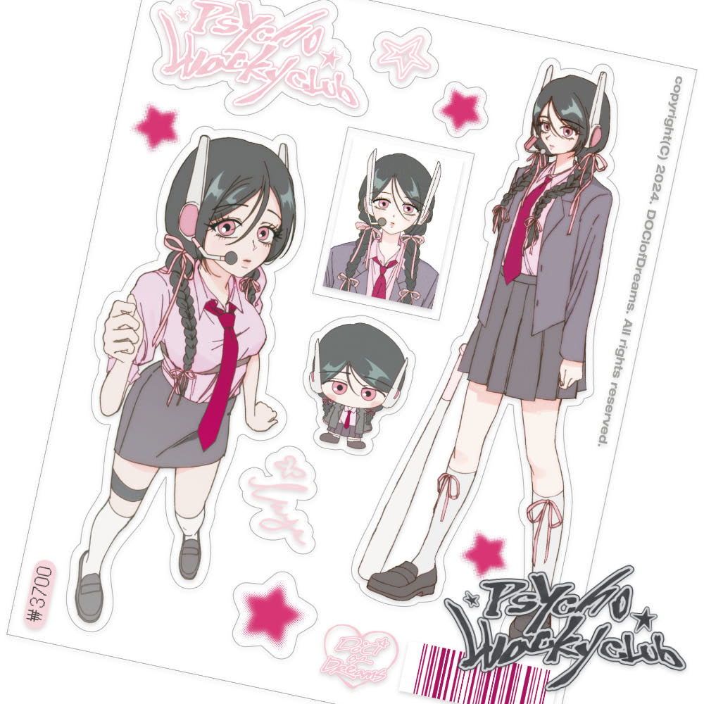 [Doci of Dreams] Psycho Wacky Club Clear Sticker Sheet