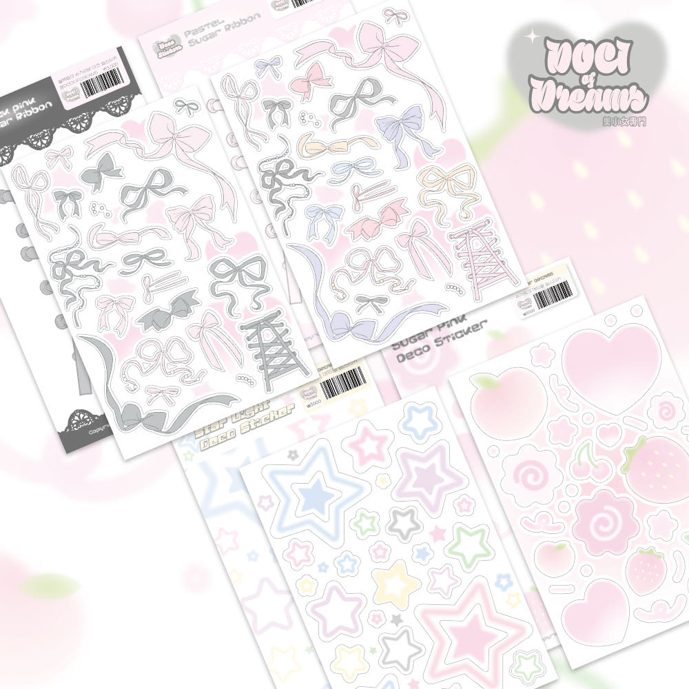 [Doci of Dreams] Sugar Pearl Deco Sticker Sheet (4 Options)