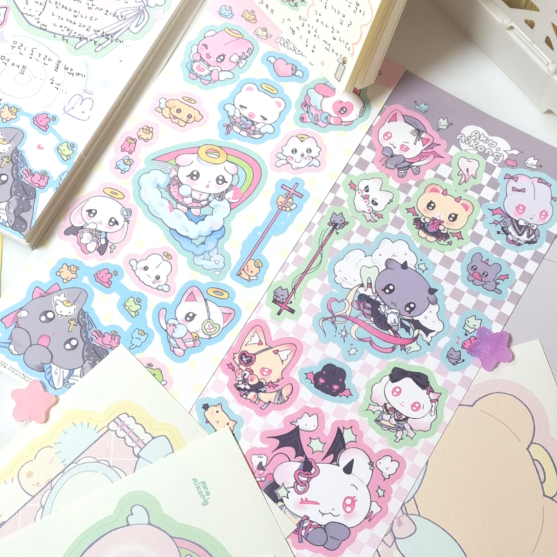 [Ako, Aikong] Angels' and Devils' Appearance Deco Sticker Sheet – It's ...