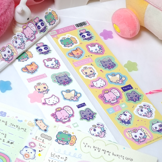 [Ako, Aikong] Cute Angels & Devils Deco Sticker Sheet