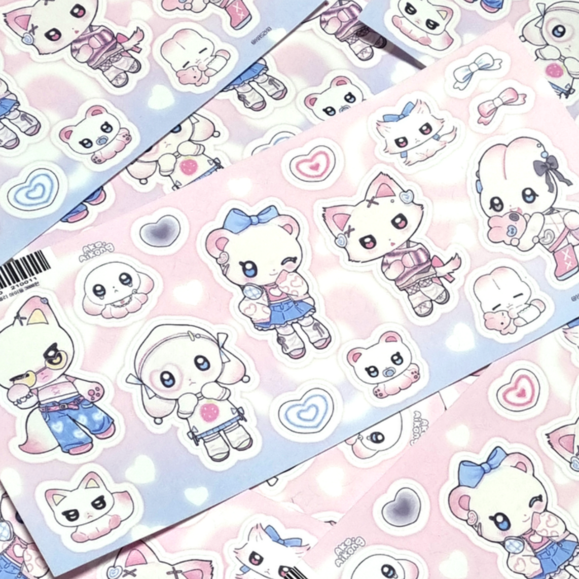 [Ako, Aikong] Lovely Idols Sticker Sheet – It's Deco Day