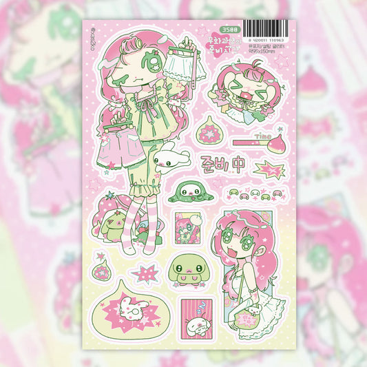 [Ako, Aikong] Miss Fig's Getting Ready Time Sticker Sheet