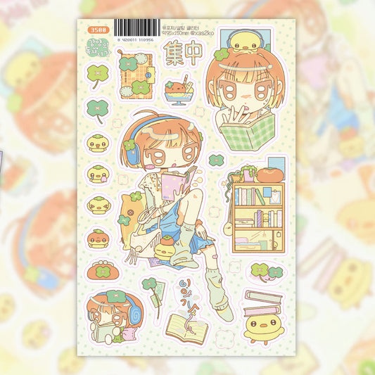 [Ako, Aikong] Miss Permission's Study Time Sticker Sheet