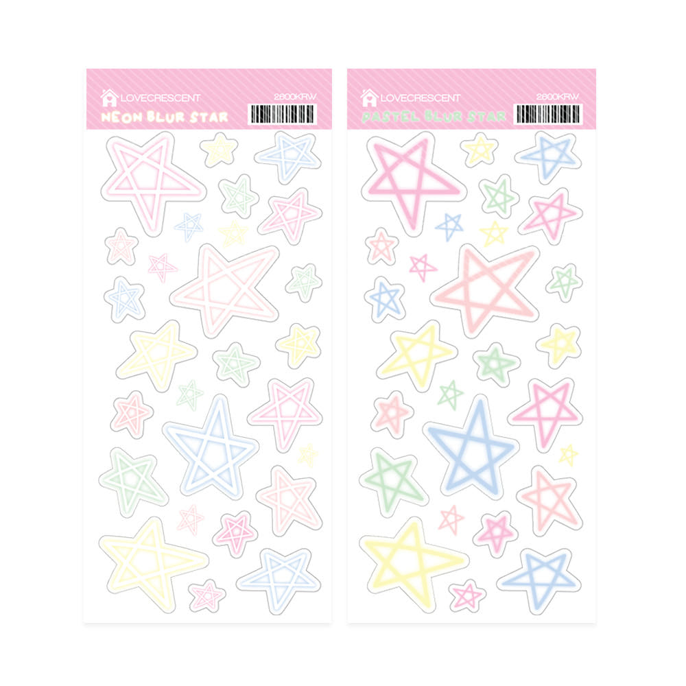 [Love Crescent] Blur Star Deco Sticker Sheet (2 Options)