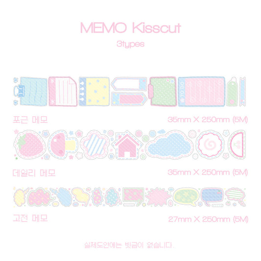 [Love Crescent] Memo Kiss Cut Washi Tape