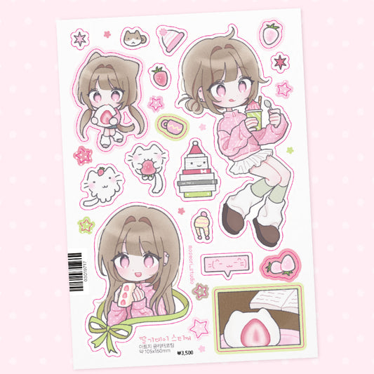 [Moseori Studio] Strawberry Day Sticker Sheet
