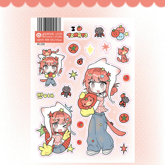 [Moseori Studio] Sugar Tomato Clear Sticker Sheet