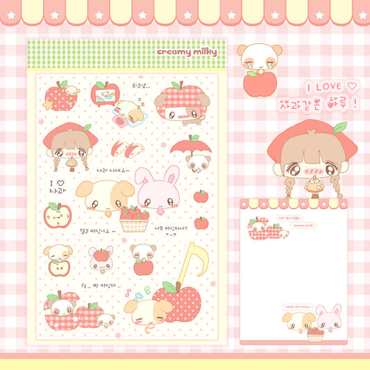 [Creamy Milky] Apple Like Day Deco Sticker Sheet