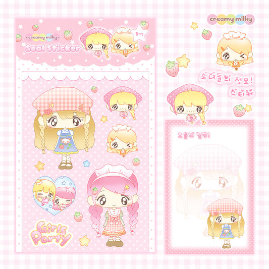 [Creamy Milky] Girl's Meet Up Deco Sticker Sheet