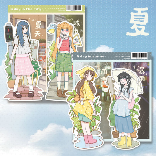 [Ubokhee] A Day in Summer Die Cut Sticker Pack (2 Options)