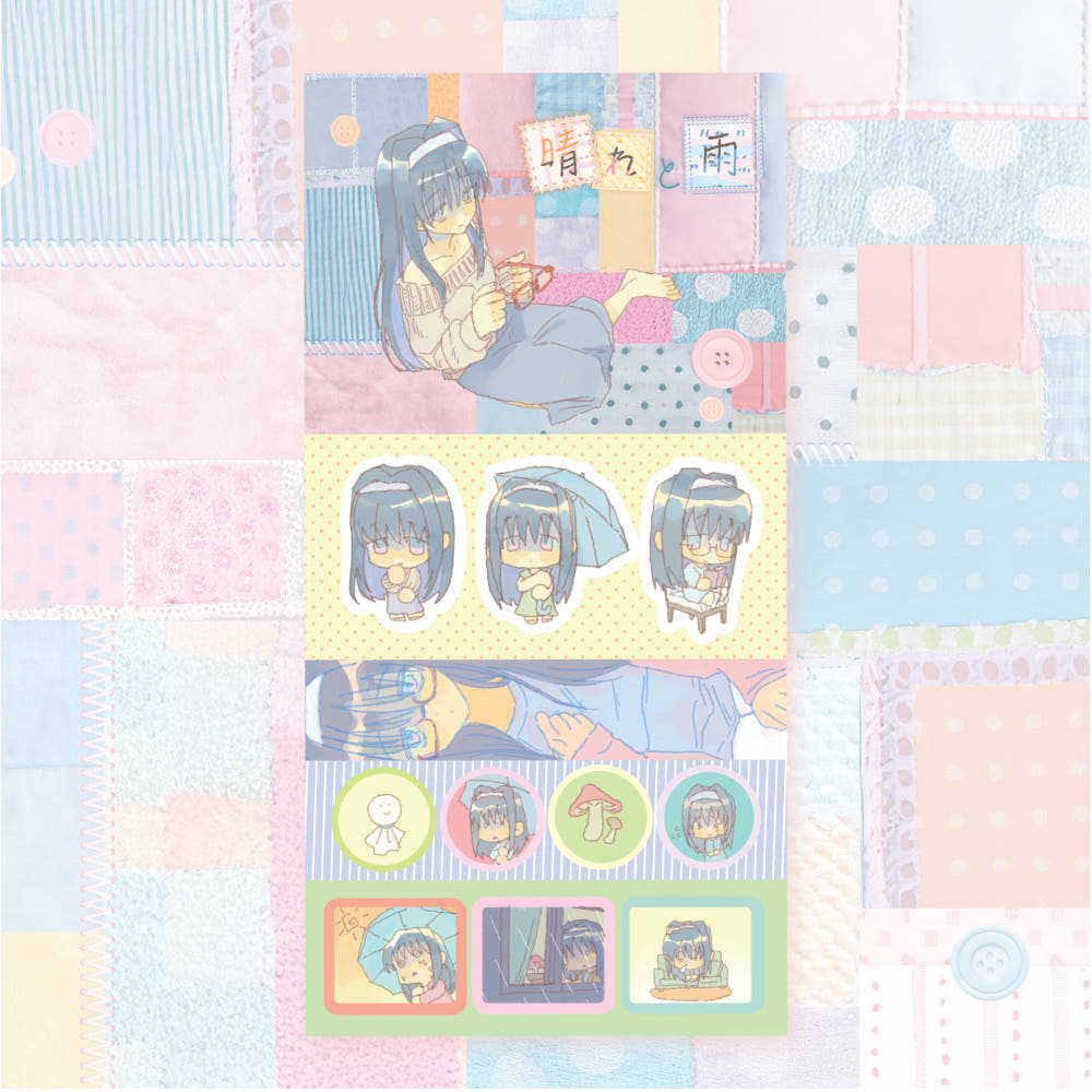 [Sg_yskim] Hare & Ame Sticker Sheet (Ver. Ame)