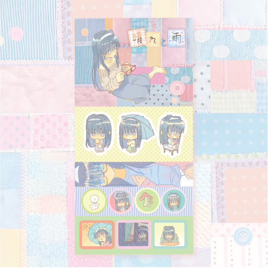 [Sg_yskim] Hare & Ame Sticker Sheet (Ver. Ame)