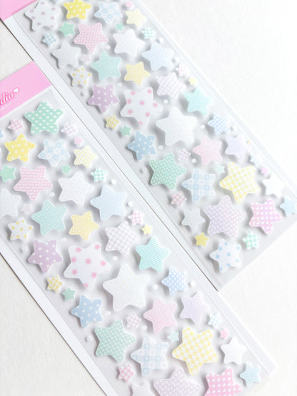 [Borah Studio] Pastel Pattern Stars Deco Sticker Sheet