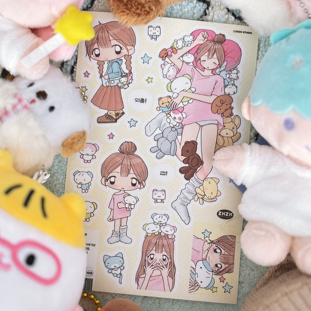 [Zkzk Studio] I Love Plushies Sticker Sheet