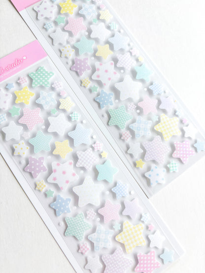 [Borah Studio] Pastel Pattern Stars Deco Sticker Sheet