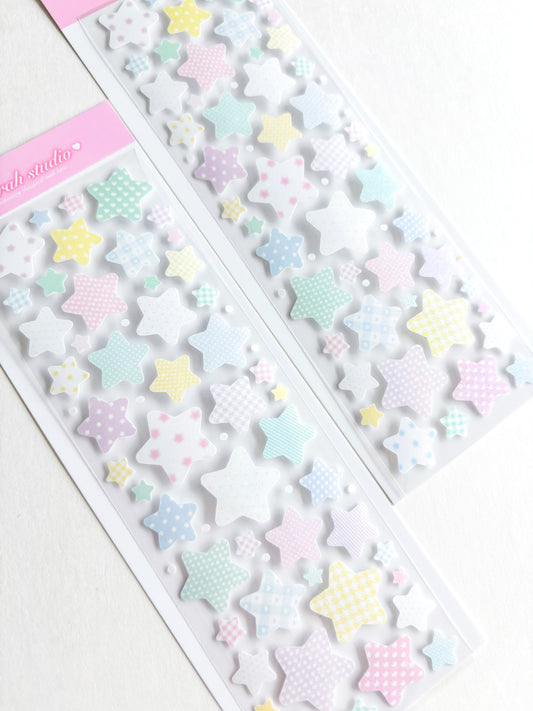 [Borah Studio] Pastel Pattern Stars Deco Sticker Sheet