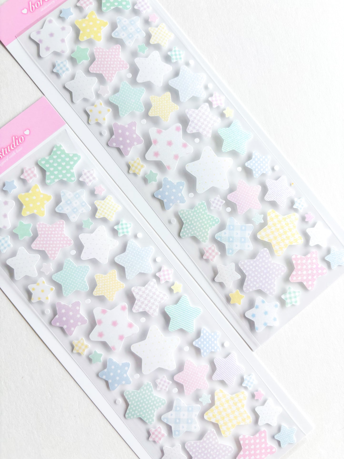 [Borah Studio] Pastel Pattern Stars Deco Sticker Sheet