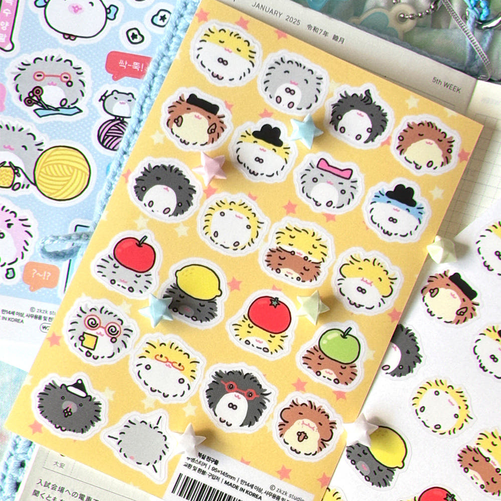[Zkzk Studio] Fluffy Friends Sticker Sheet