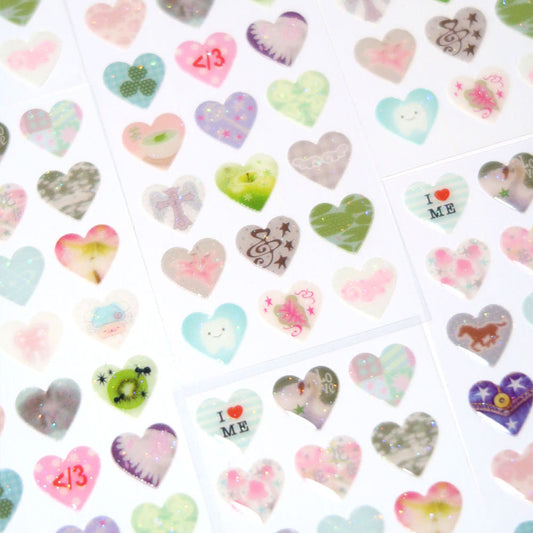 [St2krs] Pattern Hearts Epoxy Deco Sticker Sheet