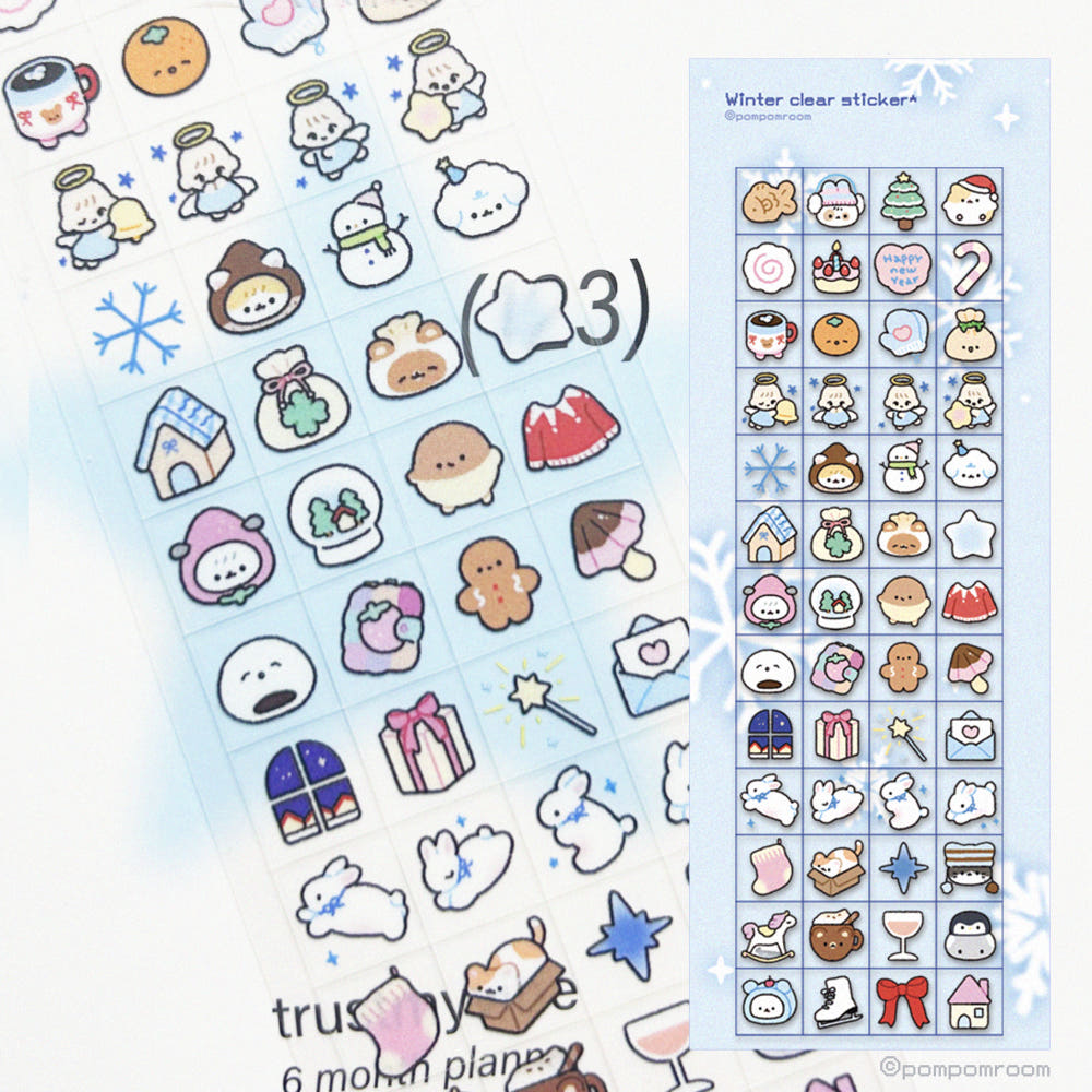 [Pompomroom] Winter Clear Sticker Sheet