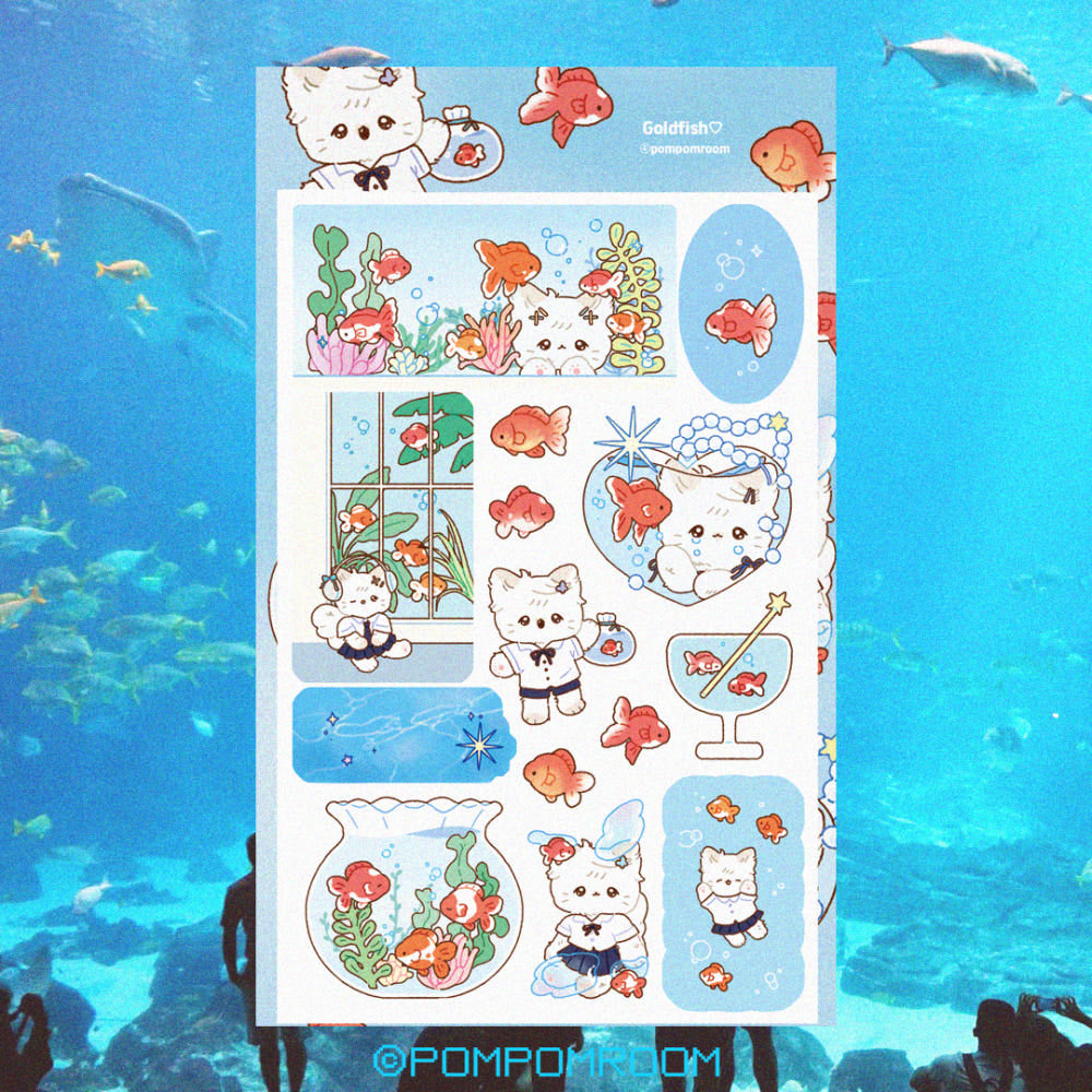 [Pompomroom] Goldfish Sticker Sheet