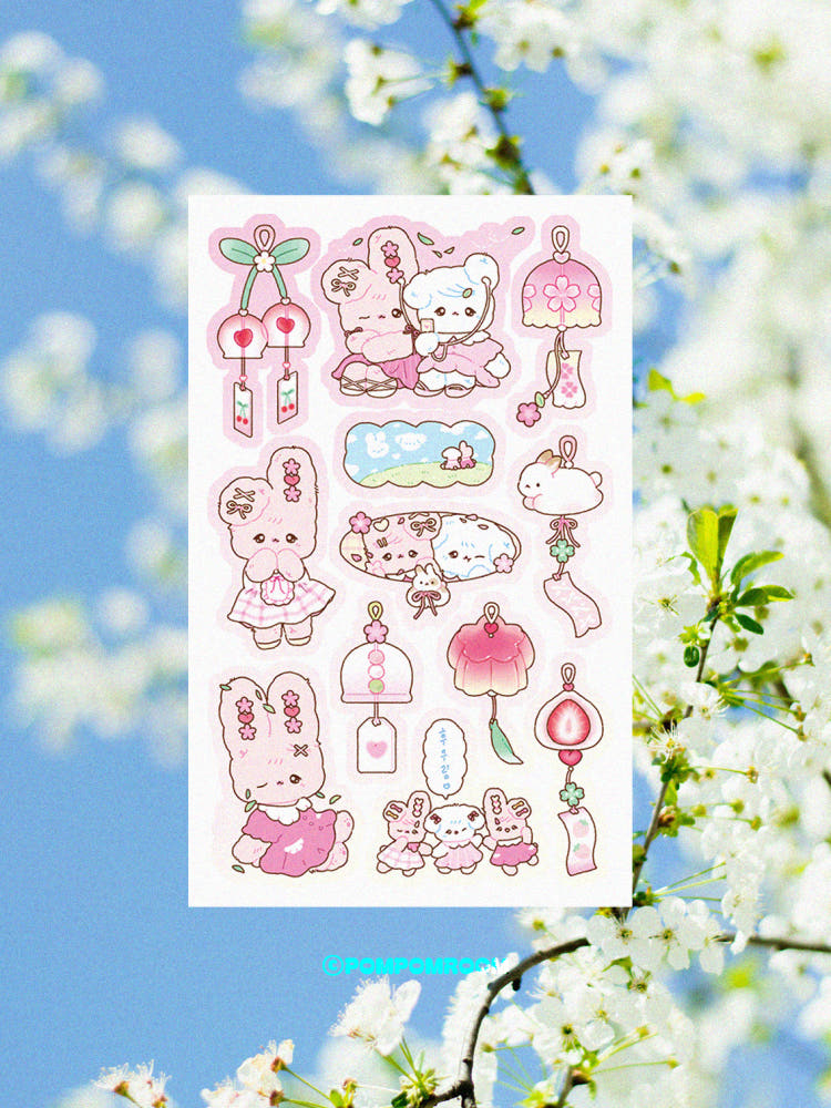 [Pompomroom] Spring Wind Chime Sticker Sheet