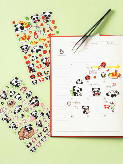 [Stationery Korea] Deco Stickers – Panda (4 sheets)