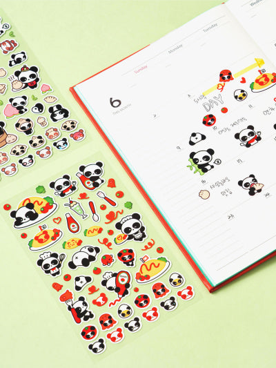 [Stationery Korea] Deco Stickers – Panda (4 sheets)