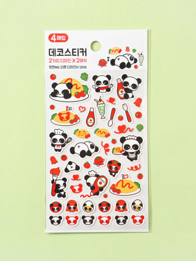 [Stationery Korea] Deco Stickers – Panda (4 sheets)