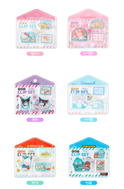 [Sanrio Korea] Acrylic Binder Clip Set (6 types)