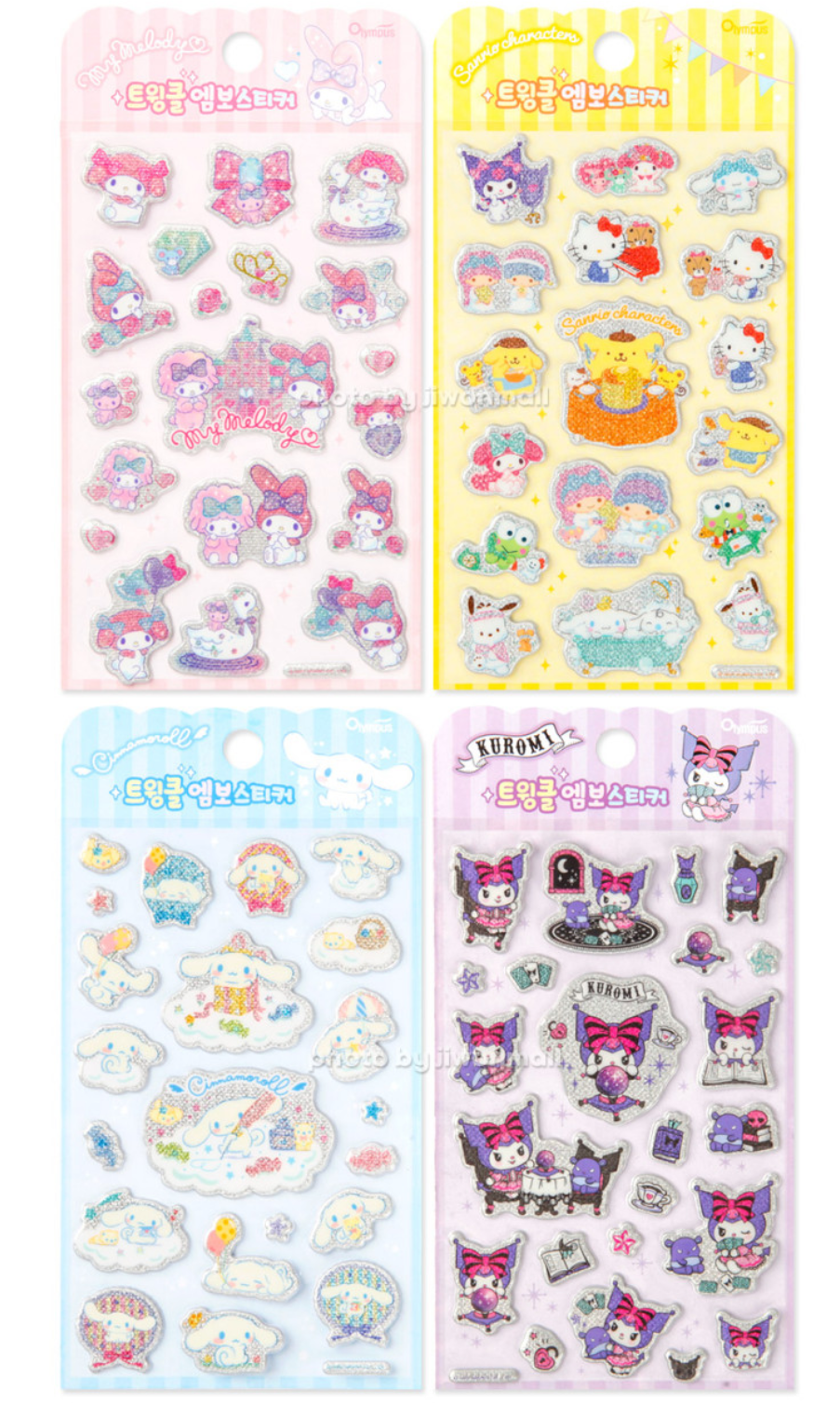 [Sanrio Korea] 3D Twinkle Sticker Sheet (4 Styles)