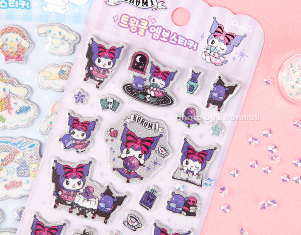 [Sanrio Korea] 3D Twinkle Sticker Sheet (4 Styles)