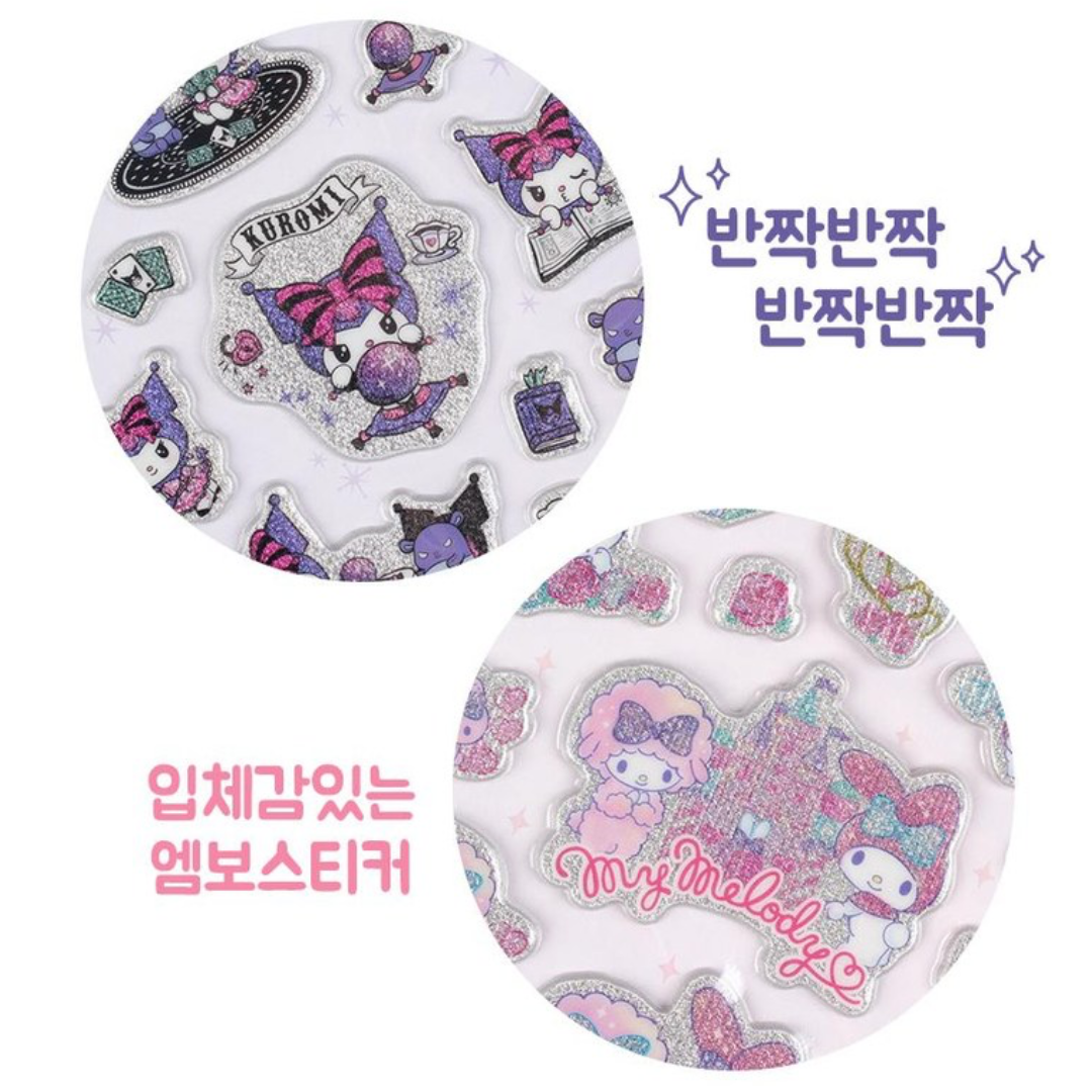 [Sanrio Korea] 3D Twinkle Sticker Sheet (4 Styles)